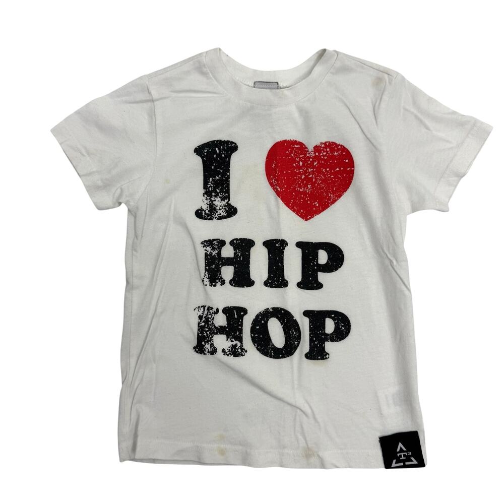 Trilogy Hip Hop Graphic Short Sleeve T Shirt Top Size 4T White Black Red